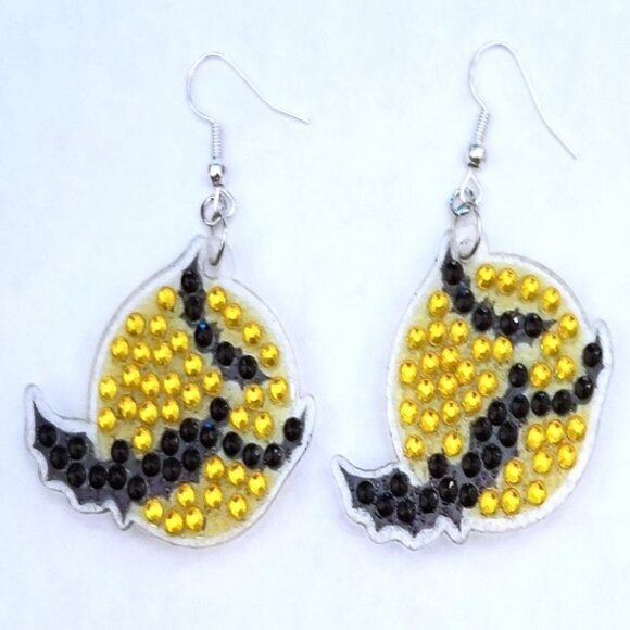 Spooky Rhinestone Earrings - Picture 4 of 10